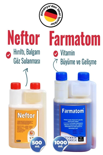 2li Set Kuşlar Için Farmatom Vitamin 1 Lt Neftor Hırıltı Seti 500 ml ürün görseli 1
