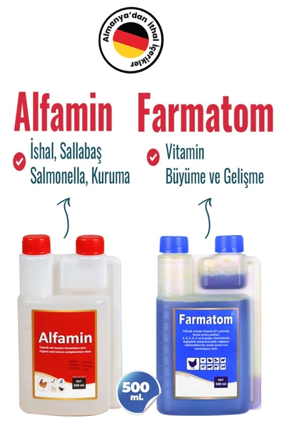 2li Set Kuşlar Için Farmatom Vitamin + Alfamin Ishal Seti (500 Ml) ürün görseli 1