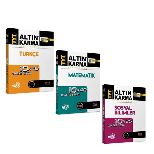 Altın Karma TYT Matematik Türkçe Sosyal Deneme Seti 3 Kitap ürün görseli 1