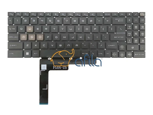MSI PULSE GL66 11UCK-219TR msi Notebook Klavyesi Siyah TR, WASD - Mavi Işıklı ürün görseli 1