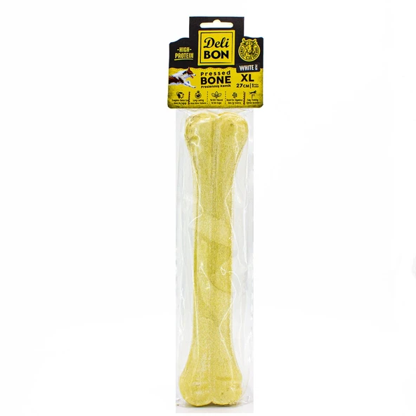 Delibon Deri Köpek Çiğneti Pres Kemik 1x27cm Beyaz ürün görseli 1