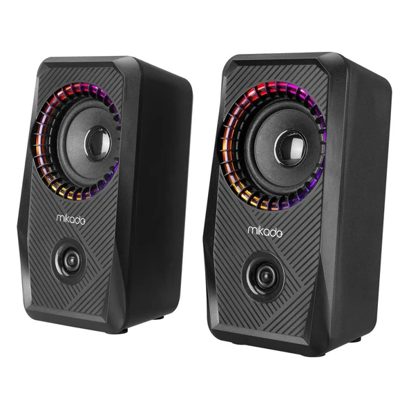 Mikado MD-S26  2.0 Multimedia 3W*2 Siyah USB RGB Işıklı Gaming Speaker Hoparlör md-s26-447091 ürün görseli 1