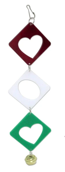 Kareli Oval Çanlı Kuş Oyuncağı 20 cm Zilli ürün görseli 1