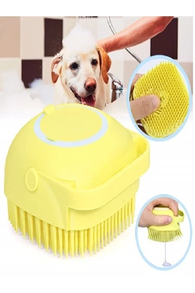 toptanabi Şampuan Hazneli Kedi Ve Köpek Evcil Hayvan Yıkama Fırçası Silikon ürün görseli 1