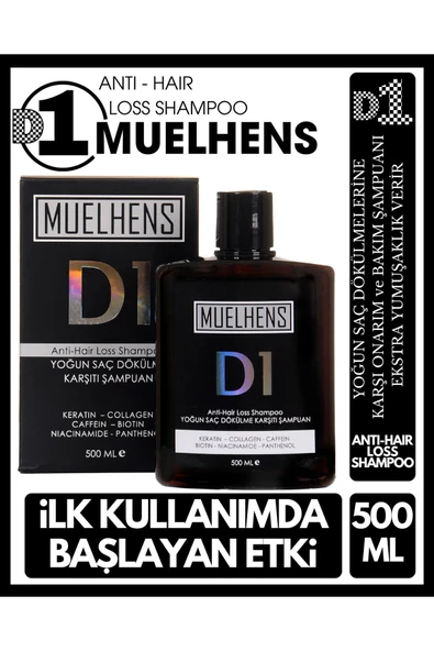Muelhens D1 Anti Hair Loss Shampoo Yoğun Saç Dökülme Karşıtı Özel Bakım Şampuanı 500 Ml ürün görseli 1