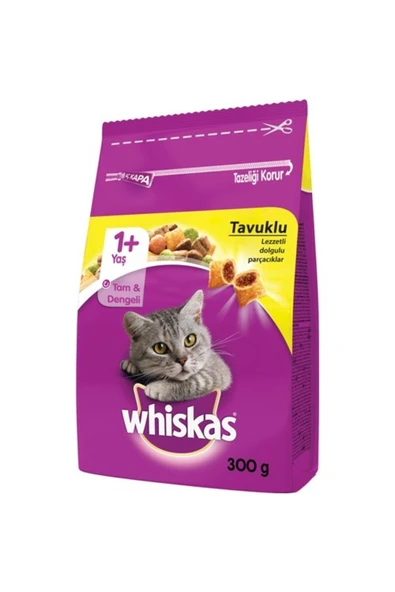 Whiskas Tavuklu Yetişkin Kedi Kuru Maması 7x300 gr ürün görseli 1