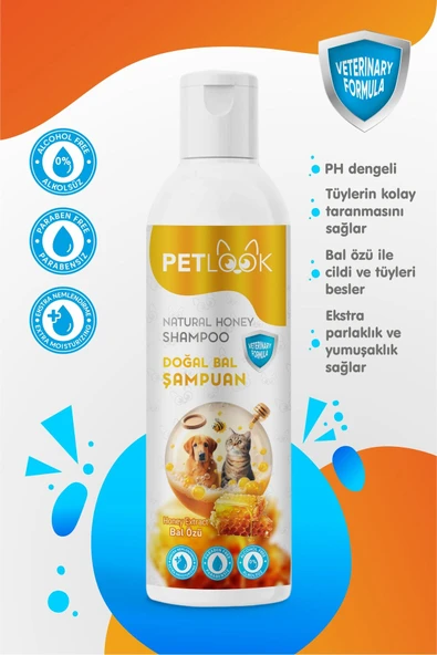PetLook Köpek Şampuan ve Kedi Şampuan Bal Özlü 250 ml ürün görseli 1