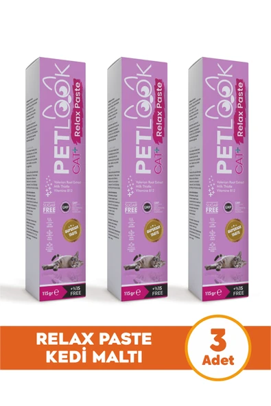 PetLook Sakinleştirici, Stres Azaltıcı ve Rahatlatıcı Relax Kedi Maltı Be calming, Kedi Vitamini, 3'lü Set ürün görseli 1
