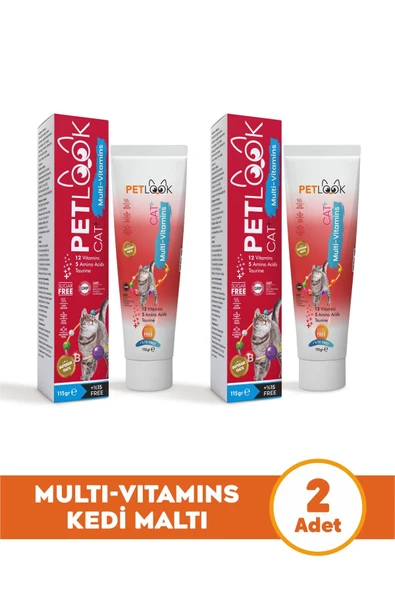 PetLook Multivitamin Kedi Maltı 115 GR, Kedi Malti, Kedi Ödülü ve Kedi Vitamini 2'Li Set ürün görseli 1