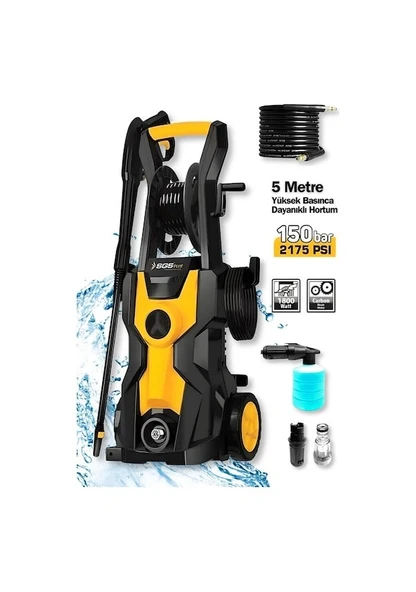 Sgs Plus 5400 150 Bar 1800 Watt Yüksek Basınçlı Bahçe Ve Oto Yıkama Makinesi ürün görseli 1