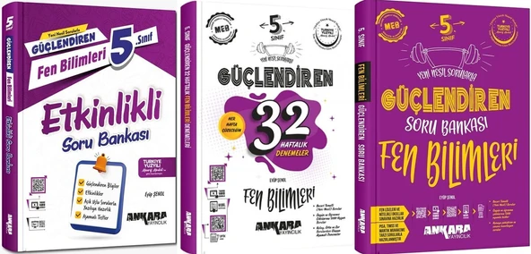 Ankara 2025 5. Sınıf Fen Bilimleri Güçlendiren Soru + Etkinlik + Haftalık Seti 3 Kitap Güncel Müfredat ürün görseli 1