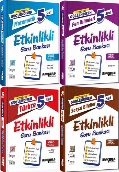 Ankara 2025 5. Sınıf Matematik + Türkçe + Fen + Sosyal Güçlendiren Etkinlikli Soru Seti 4 Kitap Güncel Müfredat ürün görseli 1