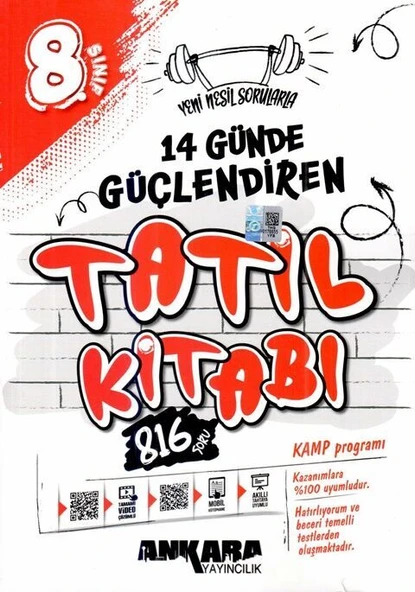 Ankara 2025 8. Sınıf 14 Günde Güçlendiren Tatil Kitabı ürün görseli 1