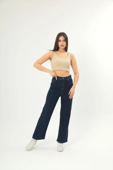 Fitilli Görünümlü Askılı Kalın Esnek Örme basıc crop - Resim 3