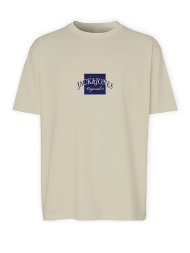 Jack Jones Erkek Jorboston  Bisiklet Yaka Krem Tişört 12277888 ürün görseli 1
