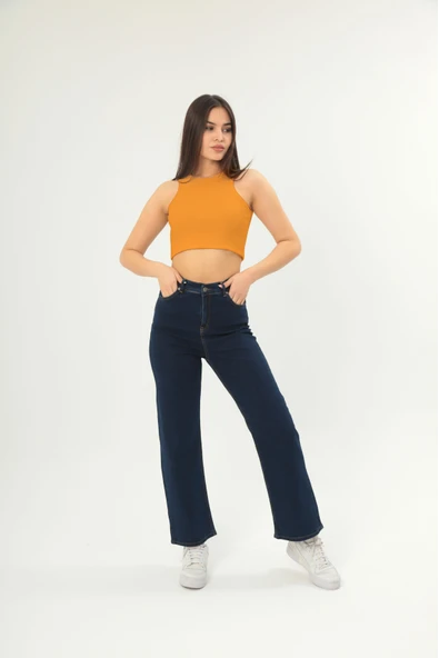 Fitilli Görünümlü Askılı Kalın Esnek Örme basıc crop ürün görseli 1