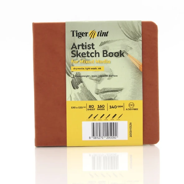 Tigertint Sert Kapak Eskiz Defteri 140 g 12x12 cm 80 Yaprak Taba 100140129 ürün görseli 1