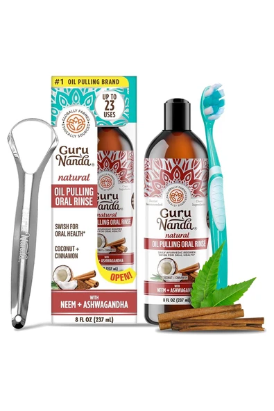 GuruNanda Coconut + Cinnamon Ağız Bakım Suyu 237ML ürün görseli 1
