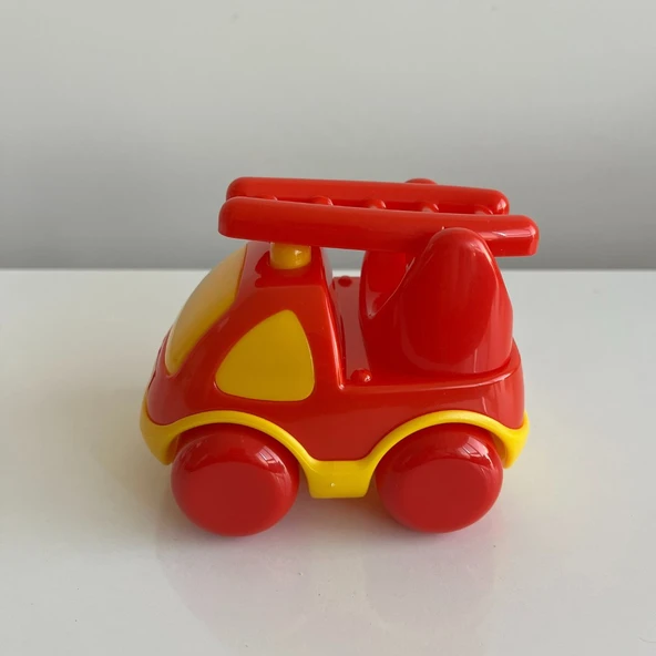 Kırmızı Sarı Küçük İtfaiye Arabası | Merdivenli Araba | 11x10 Cm | Mavi Su Dünyası ürün görseli 1