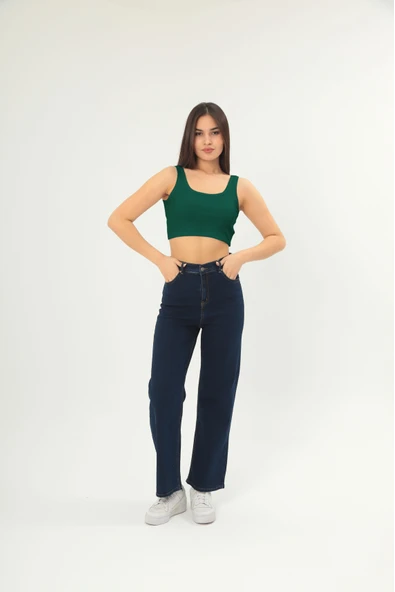 Fitilli Görünümlü Askılı Kalın Esnek Örme basıc crop ürün görseli 1