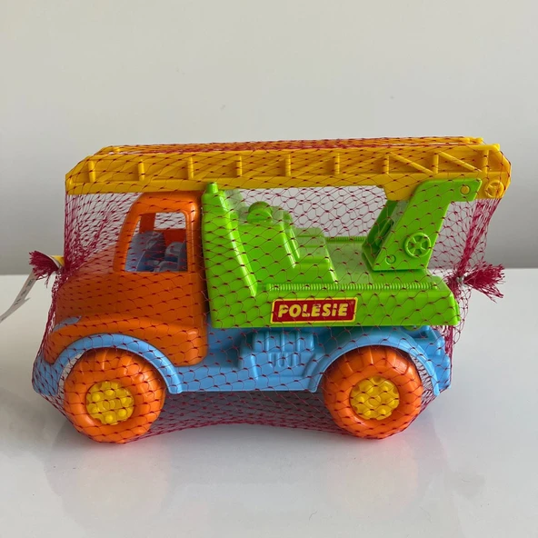 Renkli İtfaiye Arabası | Merdivenli Araba | 21x14 Cm | Mavi Su Dünyası ürün görseli 1