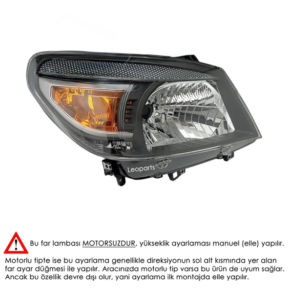 Leoparts Ford Ranger Far Lambası Sağ (Motorsuz) 2010-2012 UD205-1040 ürün görseli 1