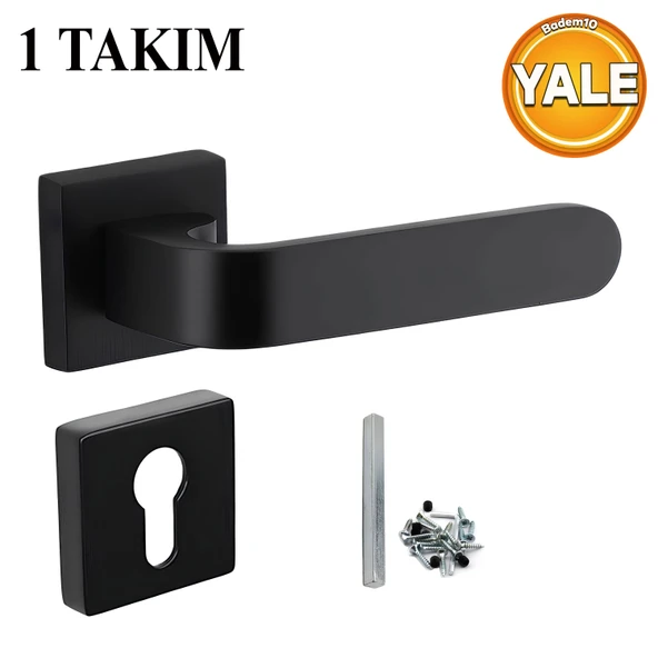 AY Yale Kapı Kolu Mat Siyah Sağa Sola Uygun Ön Arka Yale Dış Kapısı 1 Takım ürün görseli 1