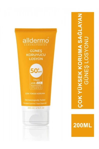 ALLDERMO Spf50 Güneş Losyonu 200 ml ürün görseli 1