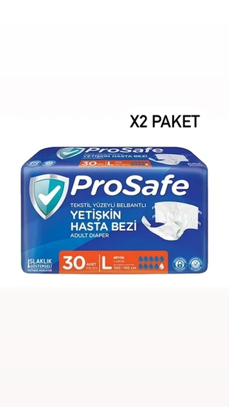 Prosafe Belbantlı Büyük Boy L 30'lu 2 Adet Hasta Bezi ürün görseli 1