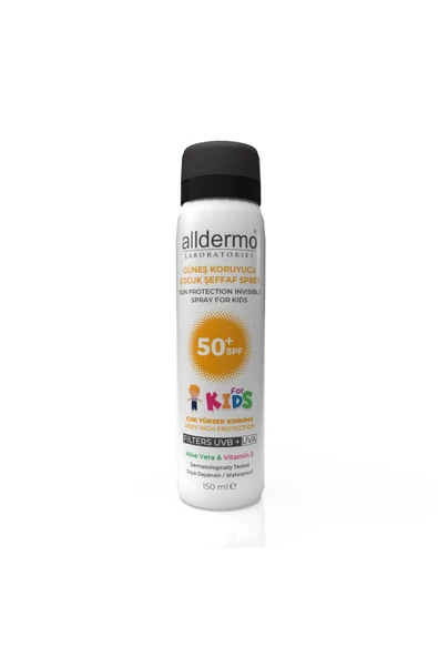 ALLDERMO Spf50+ Kıds Invısıble (şeffaf) Aerosol 150ml Sprey ürün görseli 1
