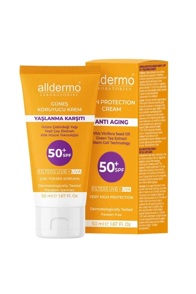 ALLDERMO Spf 50 Anti Aging Krem 50 ml Tüp ürün görseli 1