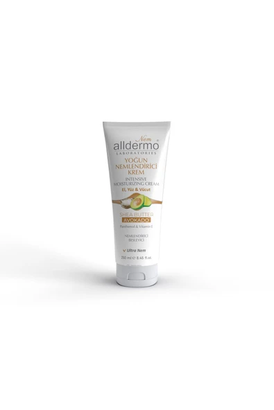 ALLDERMO Yoğun Nemlendirici El, Yüz, Vücut Kremi Shea Butter - Avokado 250ml ürün görseli 1