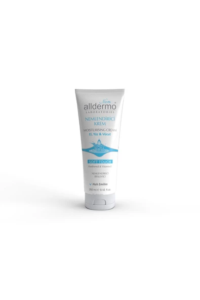 ALLDERMO Nemlendirici El, Yüz, Vücut Krem Soft Touch 250ml ürün görseli 1