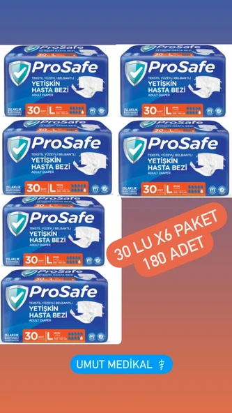 Prosafe Belbantlı Büyük Boy L 30'lu 6 Adet Hasta Bezi ürün görseli 1