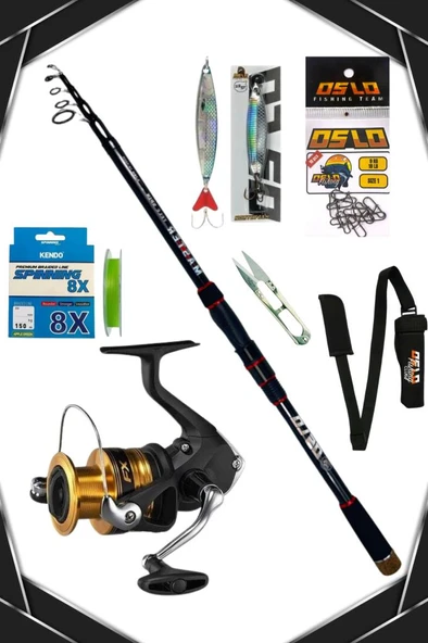 Oslo Master Telespin 270cm 14-42gr Shimano FX 4000 8 Örgü Spin Olta Seti ürün görseli 1