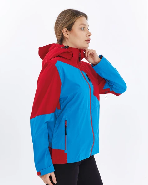 Mapamyumco Windbreaker Kadın Ceket-MAVİ-KIRMIZI - Resim 4