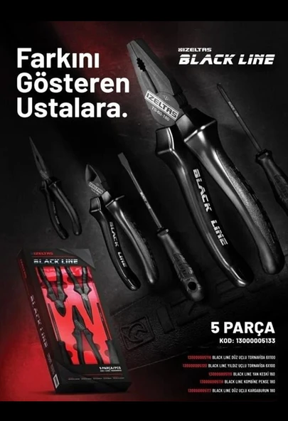 İzeltaş Black Line Pense Seti Set5 13000005133 ürün görseli 1