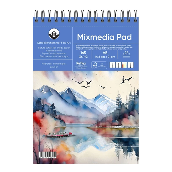 Schoellershammer Mix Media Pad Çok Amaçli Sanatsal Blok 165 gr A5 25 Yaprak ürün görseli 1