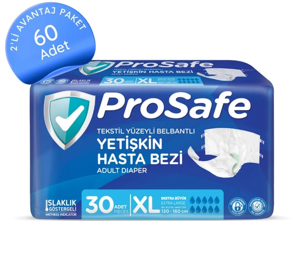 Prosafe Belbantlı Yetişkin Hasta Bezi Xlarge 30'lu x2 ürün görseli 1