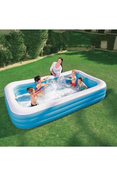 BESTWAY 3 Halka Dikdörtgen Aile Havuzu 3.05 M X 1.83 M X 56 Cm. ürün görseli 1