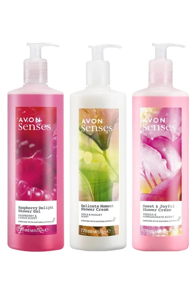 Senses Delicate Moment, Sweat & Joyful ve Raspberry Delight Duş Jeli Paketi ürün görseli 1