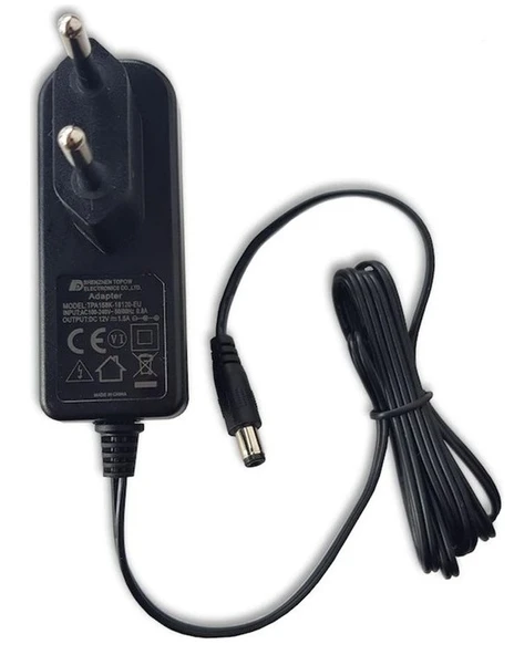 12V 1.5A Modem ve Arduino Uyumlu Plastik Kasa Priz Tipi Adaptör TPA158K-18120-EU ürün görseli 1