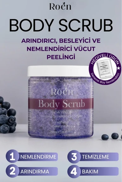 Vücut Peelingi, Body Scrub ,besleyici, Arındırıcı, Yenileyici Ve Yoğun Nemlendirici Scrub 250ml ürün görseli 1