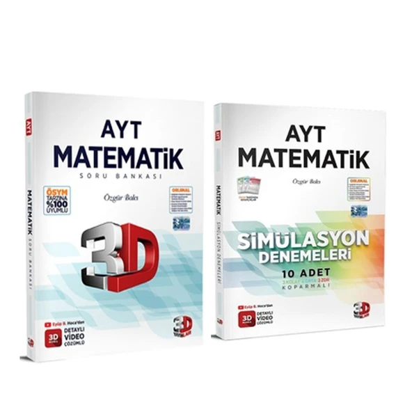 3D Yayınları AYT Matematik Soru Bankası ve Deneme Seti 2 Kitap ürün görseli 1