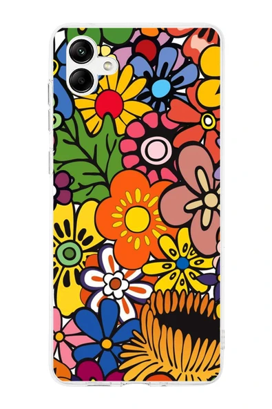 PrintiFy  Samsung Galaxy A26 ile Uyumlu 1mm Slim Fit Retro Colors 2 Baskılı ŞeffafKılıf ürün görseli 1