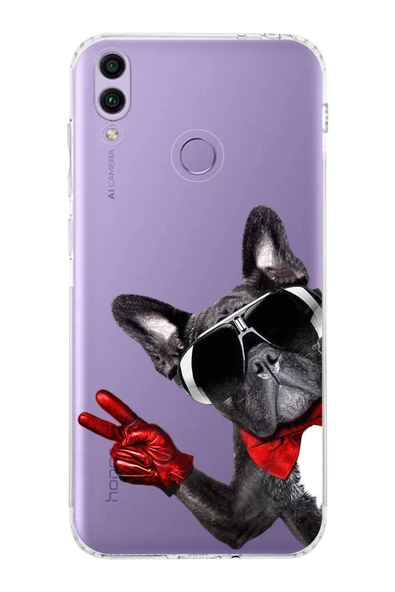 PrintiFy  Honor 8C ile Uyumlu Köpek 2 Kamera Korumalı Şeffaf Kılıf ürün görseli 1