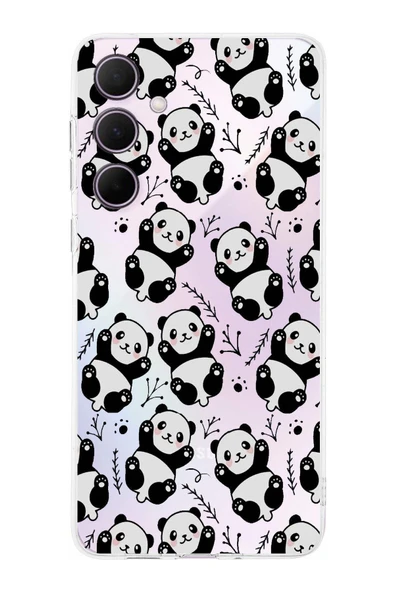 PrintiFy  Samsung Galaxy A36 ile Uyumlu Kamera Korumalı Panda Tasarımlı Şeffaf  Silikon Kılıf ürün görseli 1
