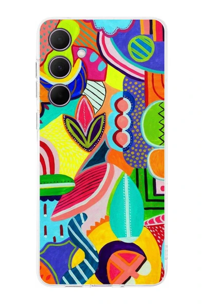 PrintiFy  Galaxy A36 ile Uyumlu Retro Color 6  Kamera Korumalı Şeffaf  Kılıf ürün görseli 1