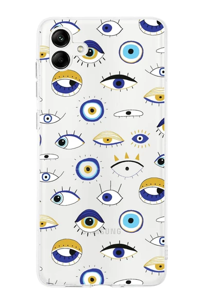PrintiFy  Galaxy A26 ile Uyumlu 1mm Slim Fit Nazar Boncuğu 2 Baskılı ŞeffafKılıf ürün görseli 1