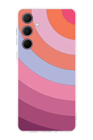 PrintiFy  Samsung Galaxy A36 ile Uyumlu Kamera Korumalı Renk Cümbüşü F Tasarımlı Şeffaf Kılıf ürün görseli 1